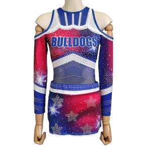 Hot Style Cheer Dance Costumes With Bling Crystal Stage Dance Wear for Performance Team