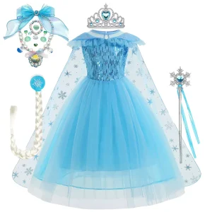 Ice Queen Princess Dress for Girls Movie Character Cosplay Costume