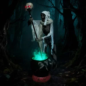 Indoor Animatronic Ghost Skeleton Skull Decoration with Infrared Sensor