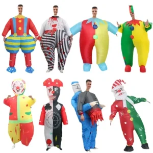 Inflatable Clown Costume Walking Mascot Cosplay for Adult Men One Size