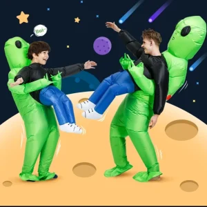 Inflatable Green Alien Costume for Kids and Adults, Outdoor Halloween Costume