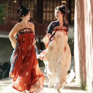 JEFFERY Hanfu Dress Chinese Traditional Dress Tang Dynasty Hanfu Female restoration Style Chest length Skirt Set Chinese Wedding