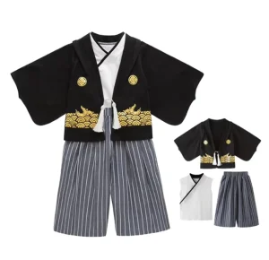 Japanese Children’s Boys’ Kimono Samurai Uniform, Photo Shoot and Dance Performance Costume