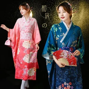 Japanese Kimono Printed Cardigan Coat Yukata Robe Bathrobe Tops