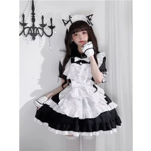 Japanese Maid Cosplay Uniform Student Lolita Dress Cat Cafe Princess Style Harajuku Lingerie