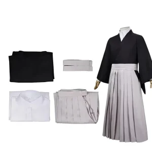 Japanese Samurai Kimono Hakama Set for Men Aikido Kendo Uniform Halloween Cosplay Performance Outfit