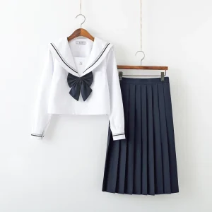 Japanese Style Girls’ JK School Uniform with Pleated Skirt