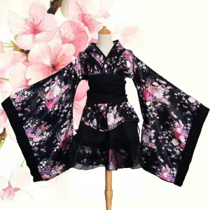 Japanese Style Kimono Robe Lolita Maid Dress for Women Party Dance Cosplay