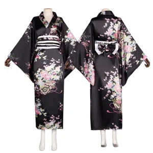 Japanese Style Traditional Bathrobe Yukata Kimono Costume for Women