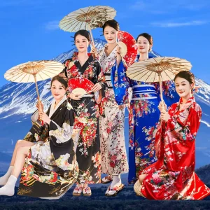 Japanese Traditional Women’s Formal Yukata Anime Cosplay Photo Shoot Kimono Stage Performance Costume