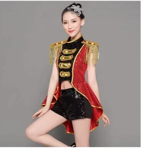 Jazz Dance Performance Costume Silk/Cotton Sequins DS Nightclub Adult Stage Drumming Swallowtail Tassel Dance Outfit