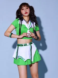 Jazz Dance Performance Costume for Stage Dance Kpop Girl Group Singing & Cheerleading Adults in Silk/Cotton One Size
