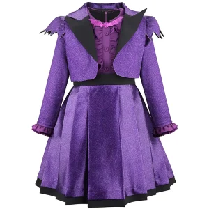 Kid Halloween Party Girls Teenage Vampire Cosplay Purple Costume RMOV 63