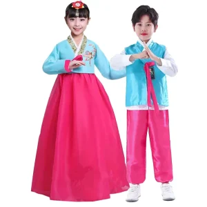 Kids Asian Cosplay Performance Hanbok Korean Traditional Costume