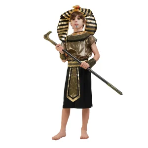 Kids Boys Egyptian Pharaoh Costume for Halloween Cosplay Role play Kids Halloween Costume