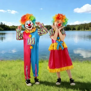 Kids Clown Costume Carnival Performance Outfit for Halloween Cosplay & Party Dress Up