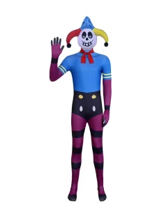 Kids Clown Skeleton Onesie Blue Jumpsuit Costume