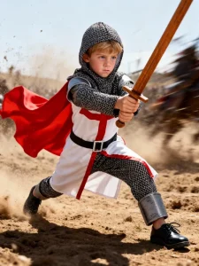 Kids Crusader Knight Costume Medieval European Historical Halloween Outfit