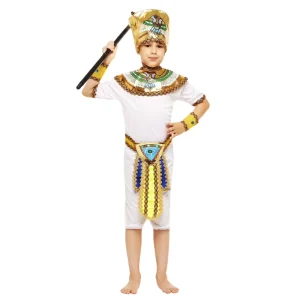 Kids’ Egyptian Pharaoh Prince Costume, White Stage Performance Outfit