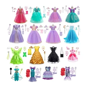 Kids Elsa Anna Snow Belle Princess Dress for Girls