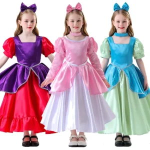 Kids’ Fairy Tale Princess Costume Dresses for Girls, Halloween Carnival Role Play