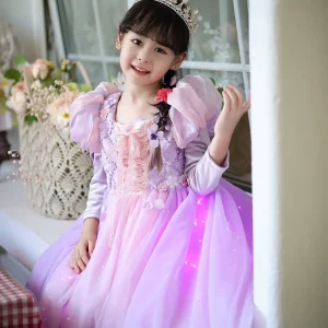 Kids Girls Rapunzel Princess Dress Costume for Christmas Cosplay