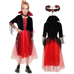 Kids Gothic Victorian Vampiress Queen Halloween Costume ZMHC-002