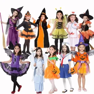 Kids’ Halloween Cosplay Costumes: Vampires, Witches, and Queens Dresses