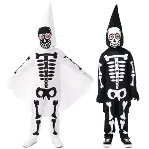 Kids Halloween Zombie Skull Skeleton Costume Set with Mask