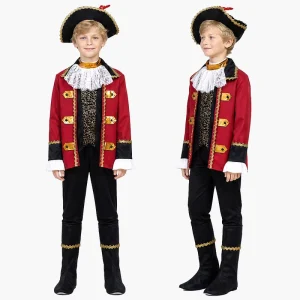 Kids’ Pirate Prince Costume Set with Tricorn Hat and Boot Covers