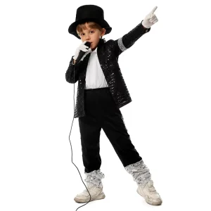 Kids Pop Singer Costume Dance Performance Outfit for Halloween Party Role Play