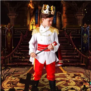 Kids Prince King Cosplay Fancy Dress up Boys Prince Carnival Cosplay Costume Birthday Gift for Kids Boys