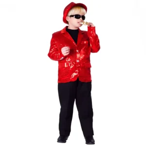 Kids S XL Sequined Stage Performance Suit and Tie Combo Multi Color Options For Children