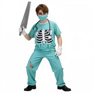Kids Scary Surgeon Zombie Doctor Medical Cosplay Costume
