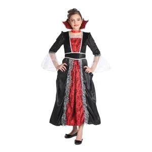 Kids’ Vampire Queen Costume Set Western Style Polyester