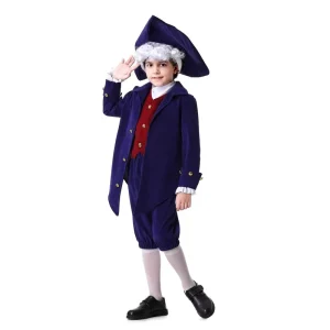 Kids Vintage Gentleman Suit Set with Classic Coat, Cravat, and Hat