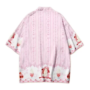 Kimono Japanese Traditional Anime Print Flower Cosplay Costume Anime Haori Dress Women Men Outfit