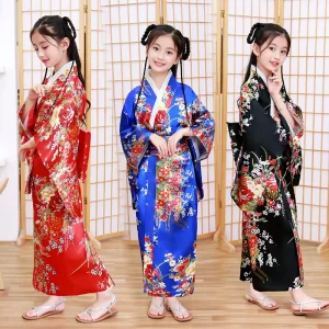 Kimono Japanese Traditional Print Flower Cosplay Costume Anime Haori Yukata Dress Japanese Geisha Costume Kimono Yukata Robe