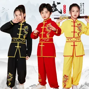 Kung Fu Suit Boys Girls Martial Arts Tai Chi Wing Chun Exercise Costume 100%