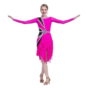 L 17234 Adult Rumba Cha cha Dance Latin Dance Dress Female Costumes New Latin American Dresses for Sale
