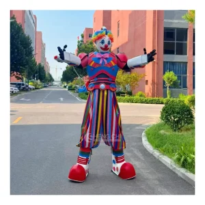 LED Clown Robot Mascot Costume with Foam Effect