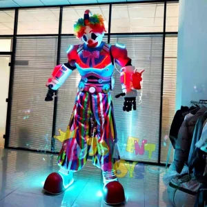 LED Clown Robot Performance Costume with Foam Effect