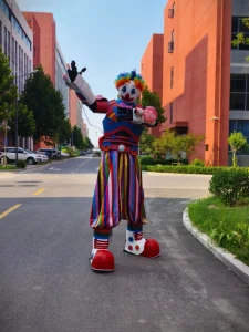 LED Clown Robot Stilt Walker Costume Jazz Silk Cotton Polyester Luminous Clothing Suit for Adult Men