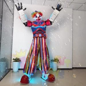 LED Clown Robot Stilt Walker Costume for Carnival Rave Party Stage Performance