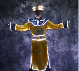 LED Robot Costume for Halloween and Christmas Glowing Performance Suit