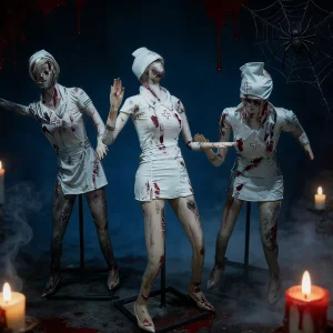 Ladies Horror Animatronics Zombie Women Halloween Bloody Nurse Silicone Steel Breathable Trendy Mask