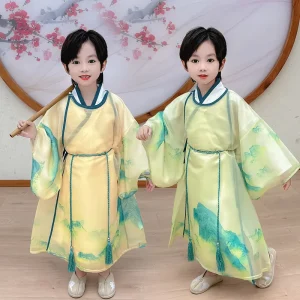 Landscape Sanshui Design Hanfu Traditional Chinese Dress for Boy