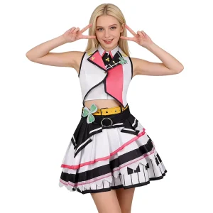 Large Scale Costume Maker Ladies Performance Apparel Piano Detail Skirt Costume Music Performance Costume