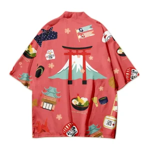 Lightweight Customized Cosplay Anime Haori Kimono Japanese Style Streetwear Open Front Yukata Cloak Festival Outfit