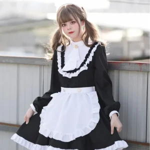 Lolita British Maid Dress Long Sleeve Costume Cosplay